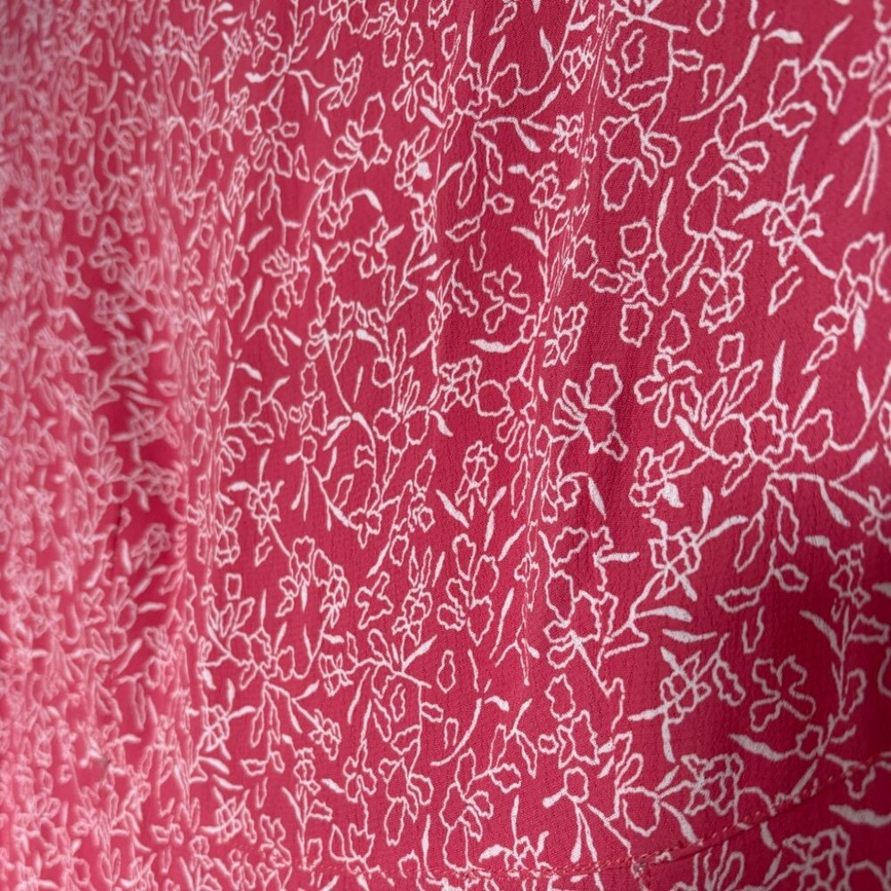 April Cornell Vintage Pink Floral Button Front Midi Dress XS Cottagecore - Picture 6 of 6